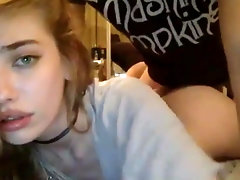 Very cute teen with small tits fucks her bf online